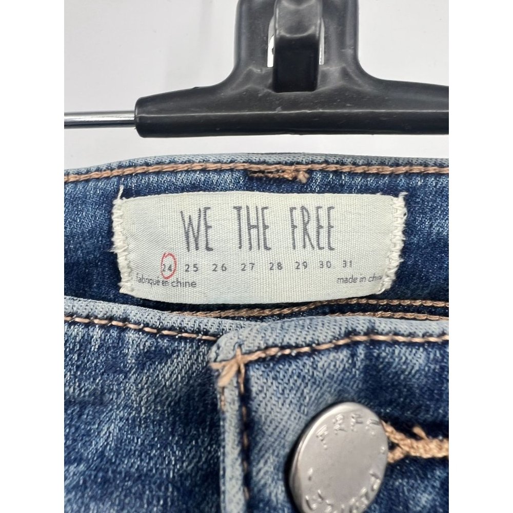 We the Free Women's Low Tide Bell Bottom Blue Flared Denim Jeans Size 24 - Picture 4 of 6